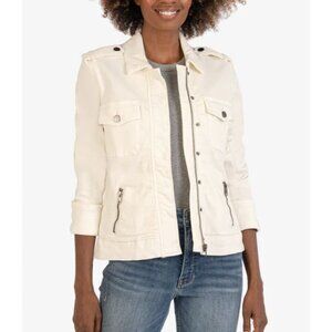 Kut From The Kloth Amanda Jacket Size Small Button Front Off White Utility Cream